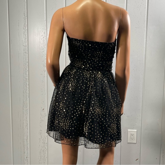 *Motel Women's Black & Gold Glitter Dot Strapless Mini nDress Sz S - Picture 5 of 13